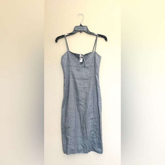 Armani Exchange Linen Metallic Gray Dress - Picture 1 of 7